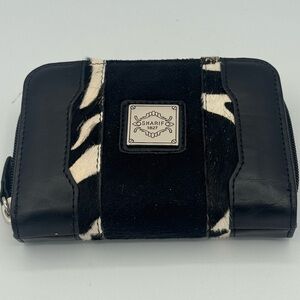 Sharif 1827 Zebra Patterned Mixed Media Calf Hair Leather Suede Wallet